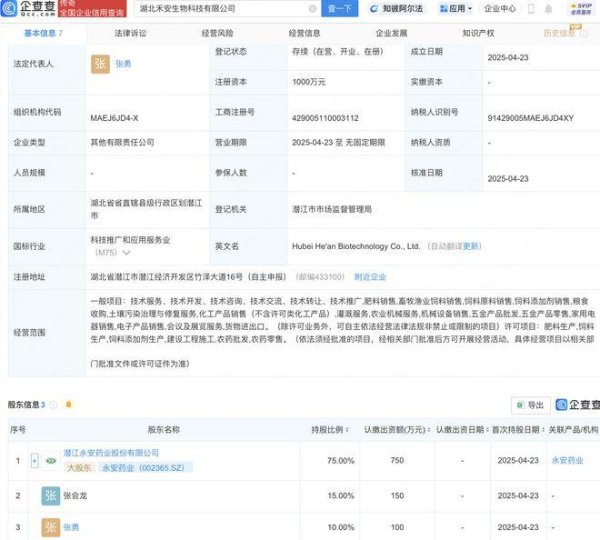 公富网配资 永安药业等成立生物科技新公司