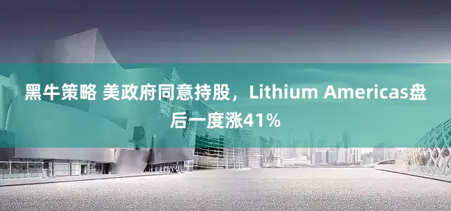 黑牛策略 美政府同意持股，Lithium Americas盘后一度涨41%